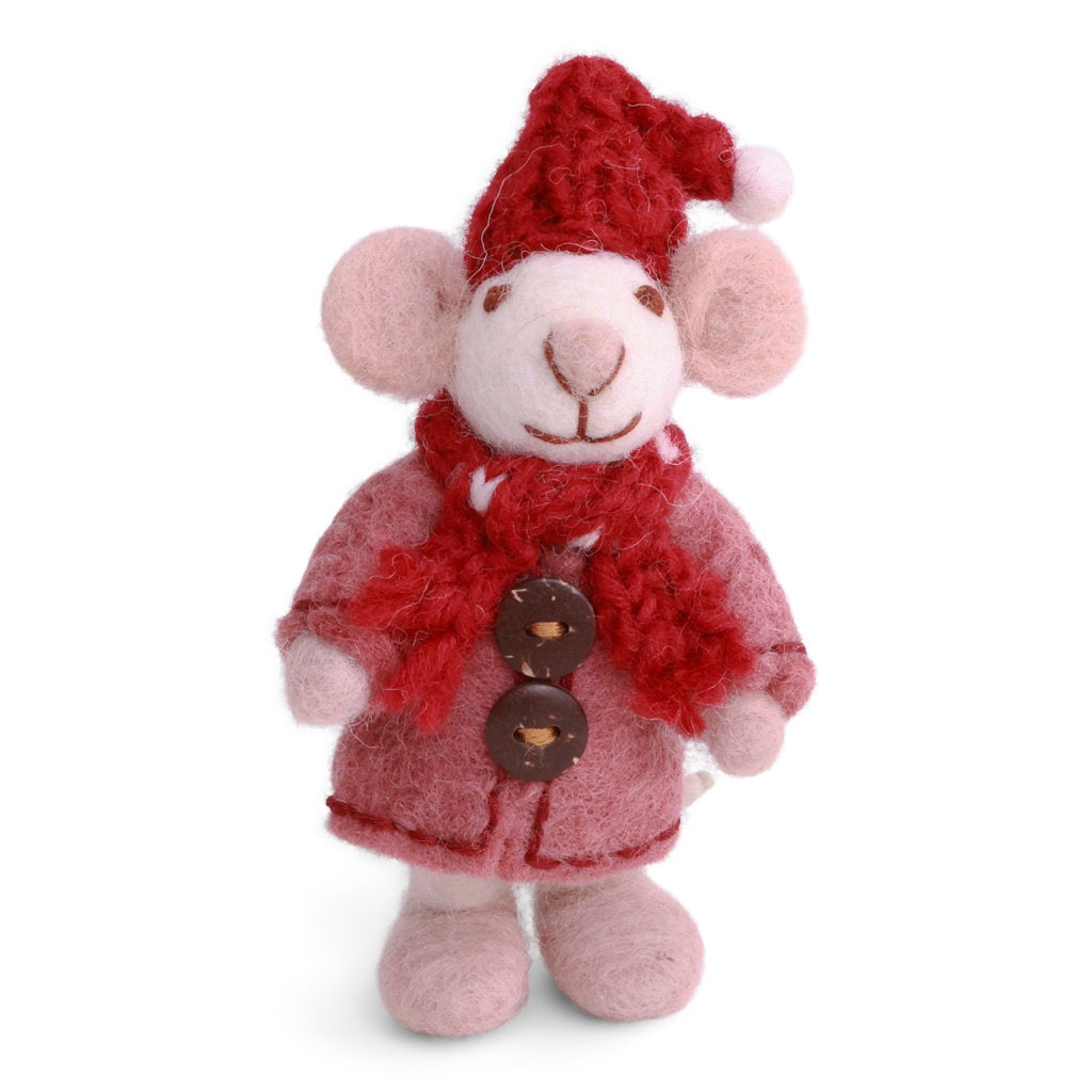 Mini hvid pigemus med frakke – Gry & Sif