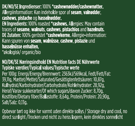 Guru Snack GS308 varedeklaration