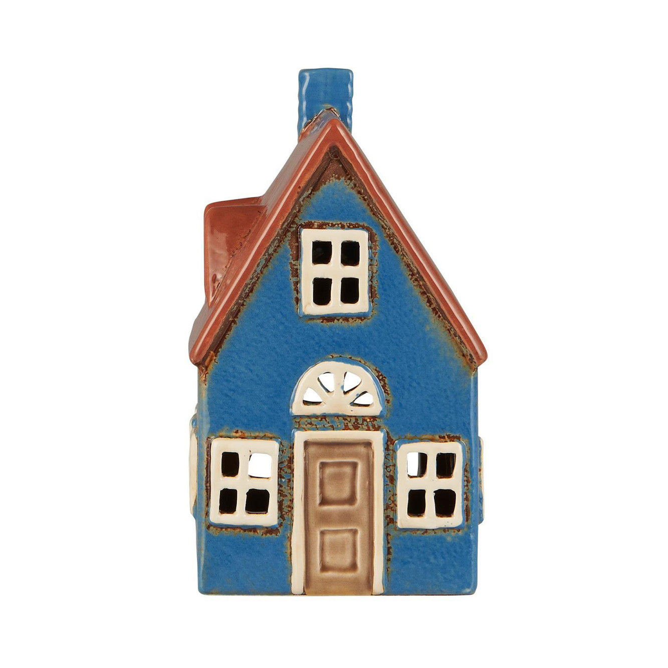 Nyhavn hus t/fyrfadslys brun dør