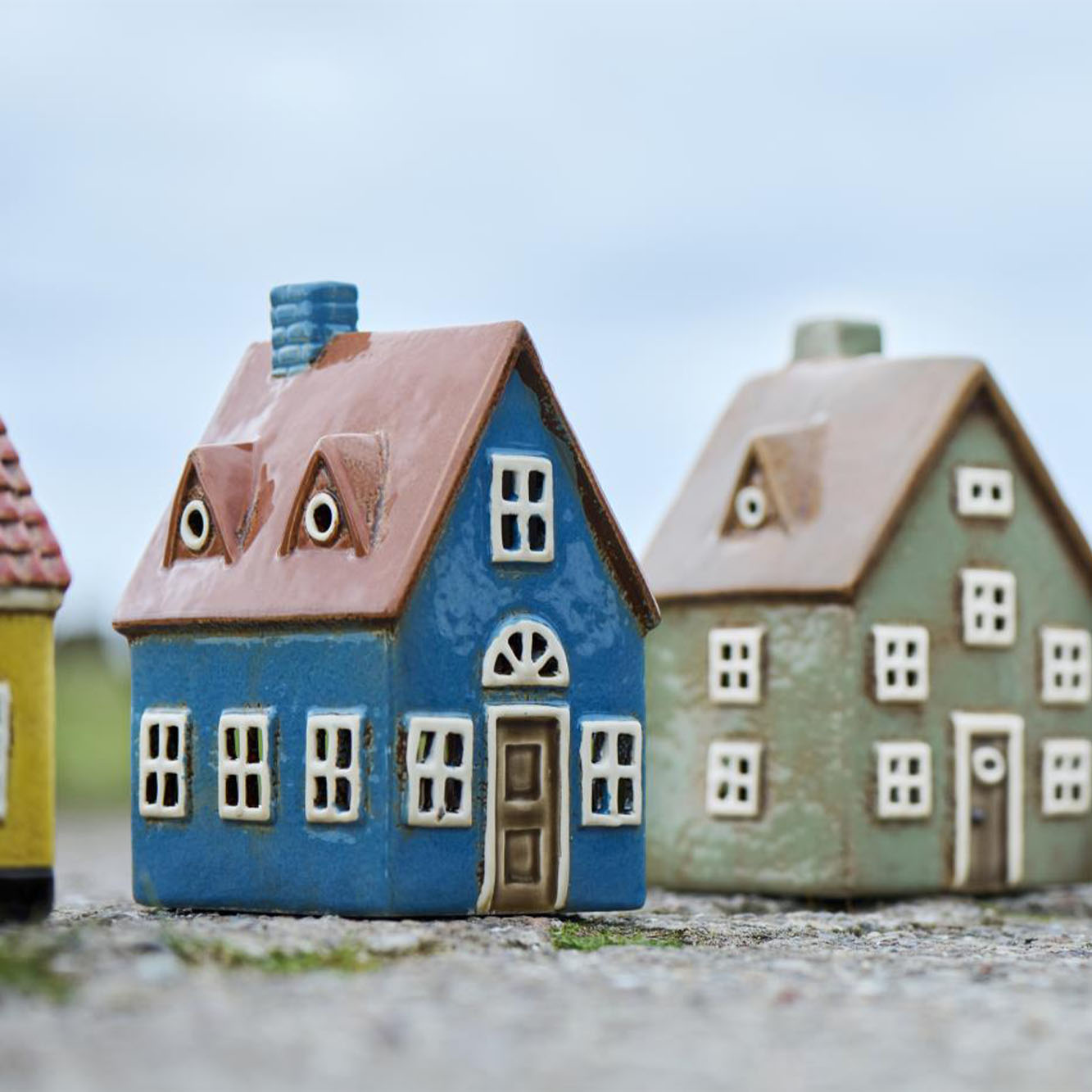 Nyhavn hus t/fyrfadslys brun dør