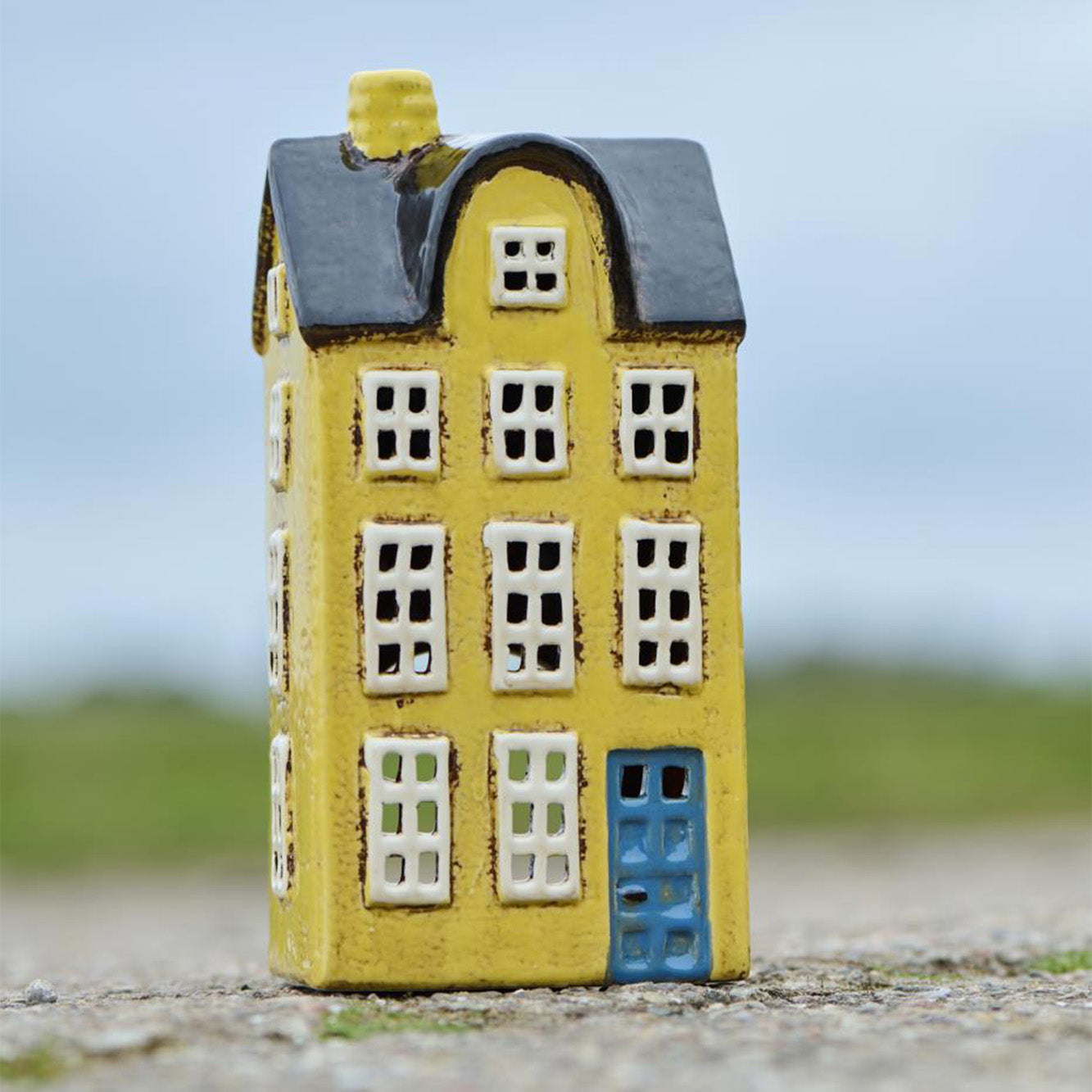 Hus t/fyrfadslys Nyhavn blå dør