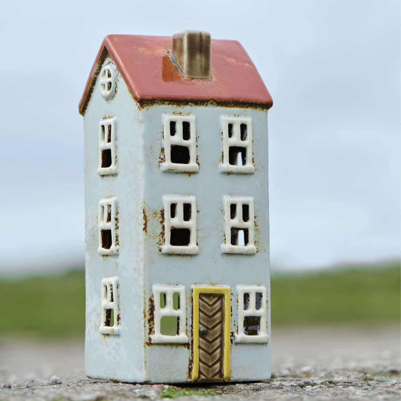 Hus t/fyrfadslys Nyhavn gul dørkarm