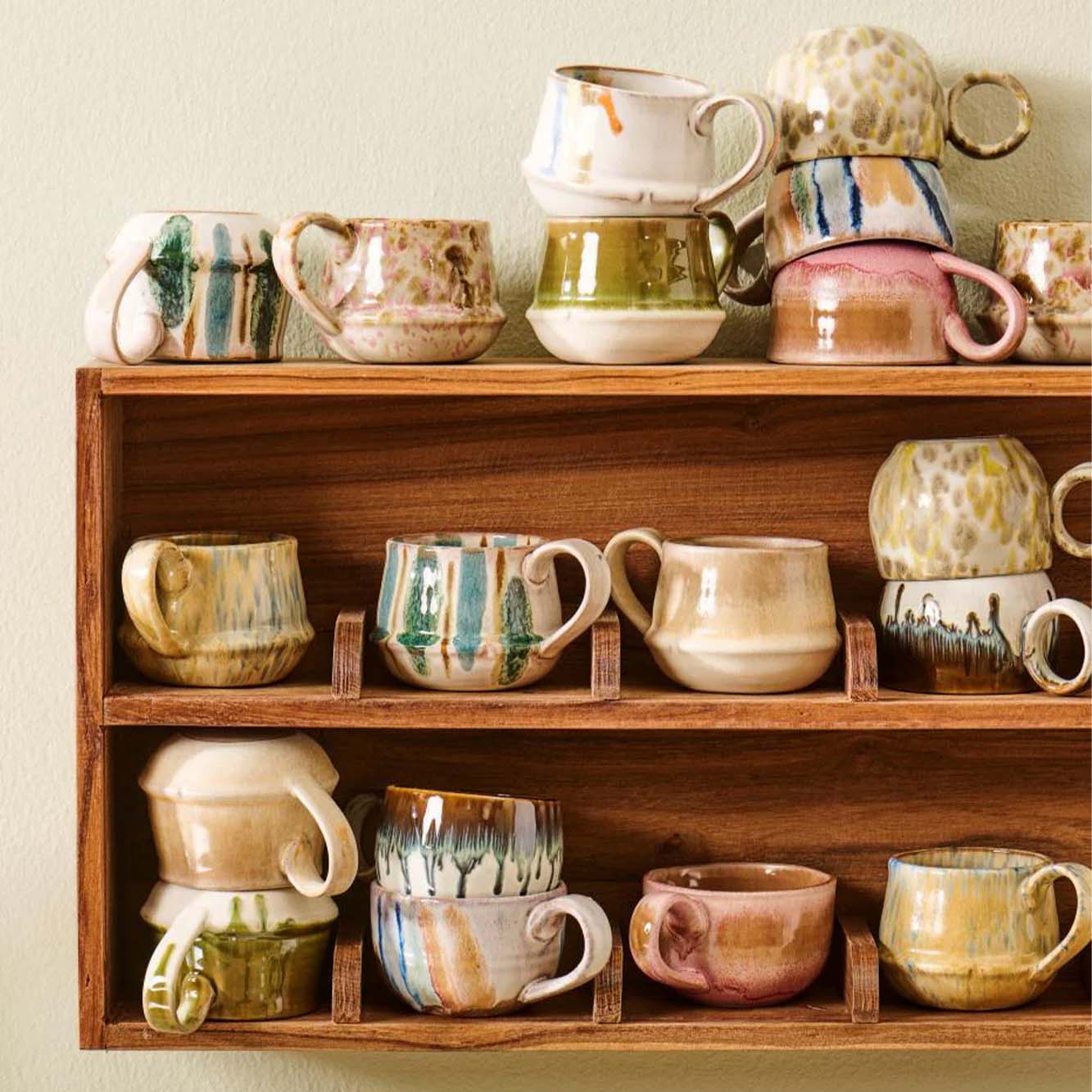 Krus m/hank Kalmar brede støvblå striber