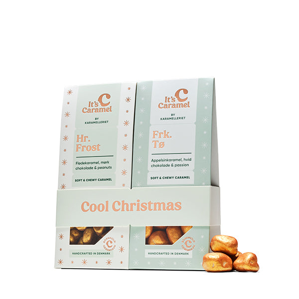 Cool Christmas caramels, 2 x 100g æsker – hvid baggrund