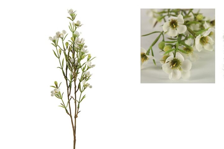 Voks blomst hvid h 52 cm