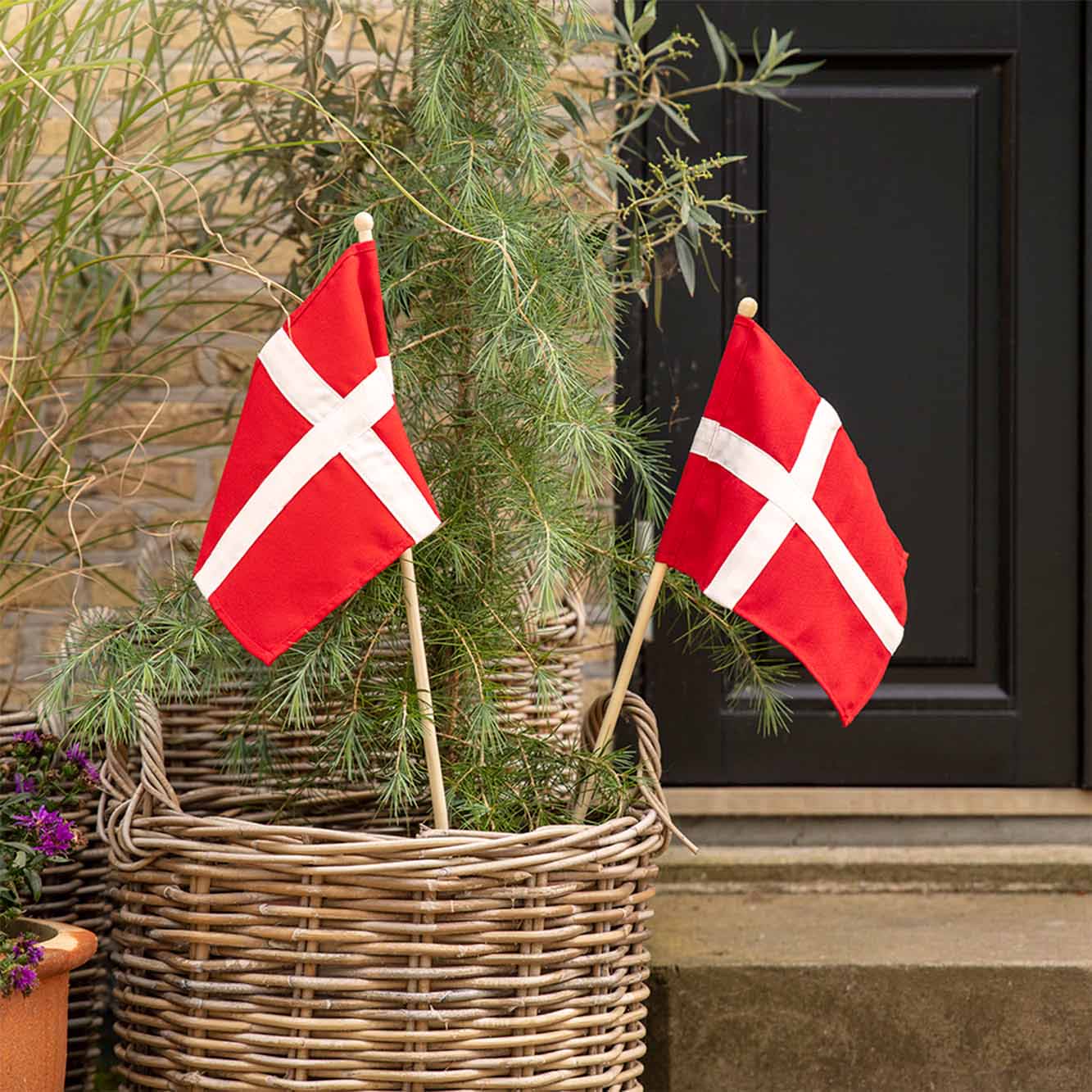 Hurraflag i ægte flagdug - 3-pak