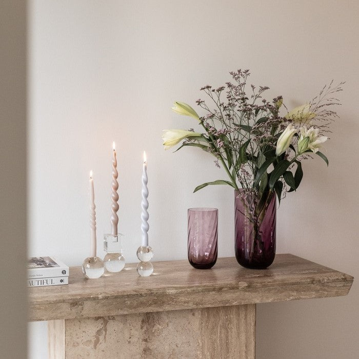 Meadow Swirl Cylinder Vase - Plum Medium