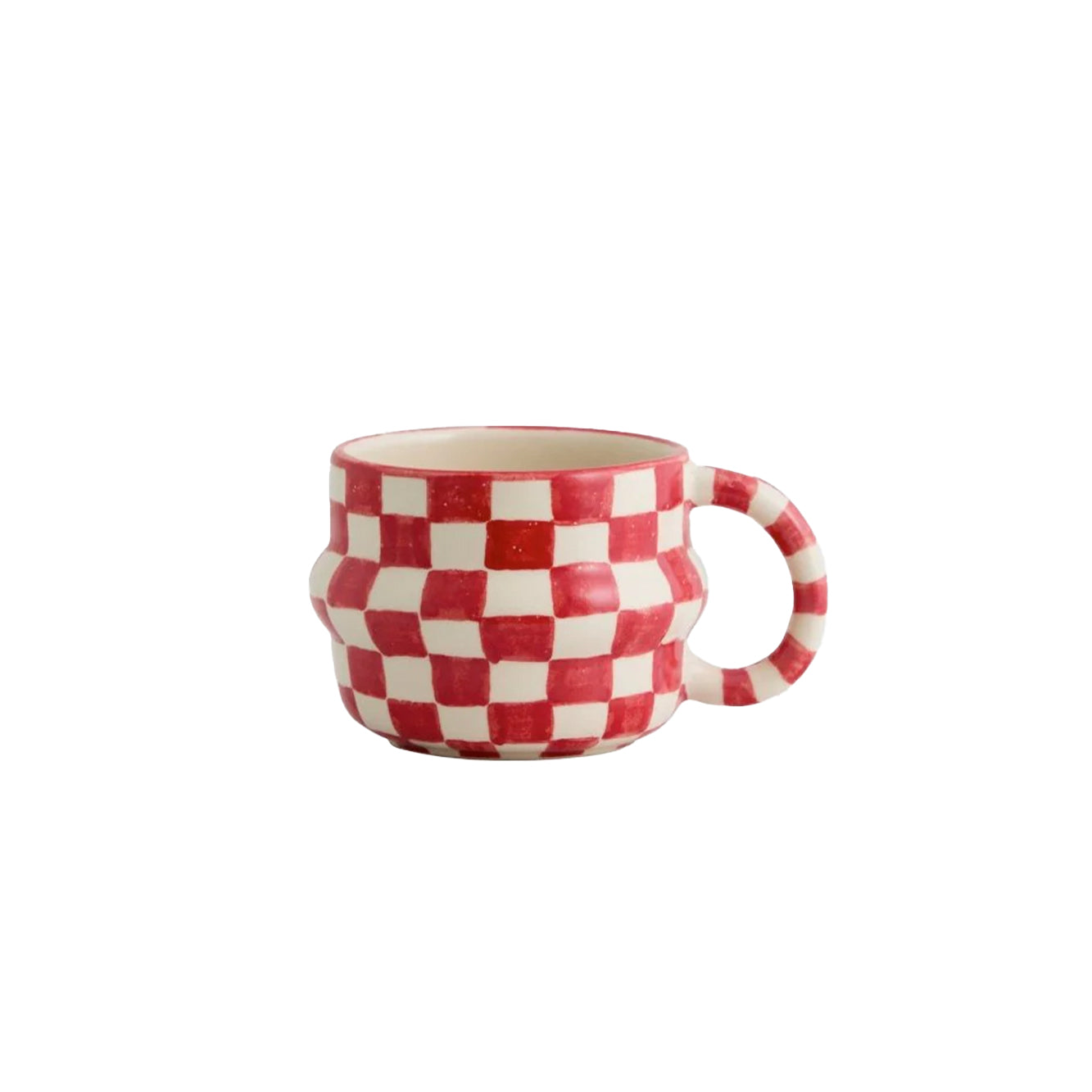 YSIA cup, check - red/ivory