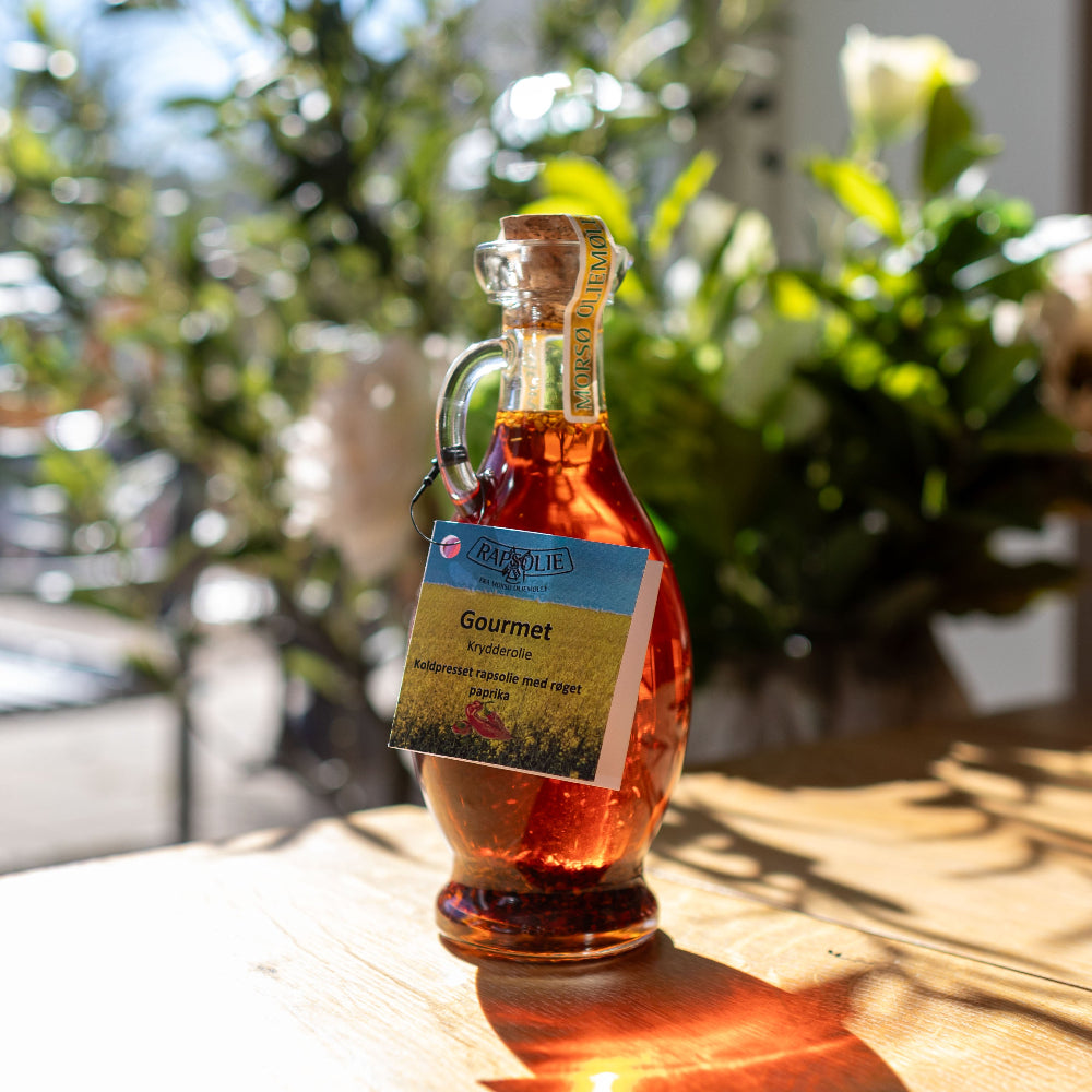 Morsø Oliemølle- Koldpresset rapsolie m røget paprika 250ml