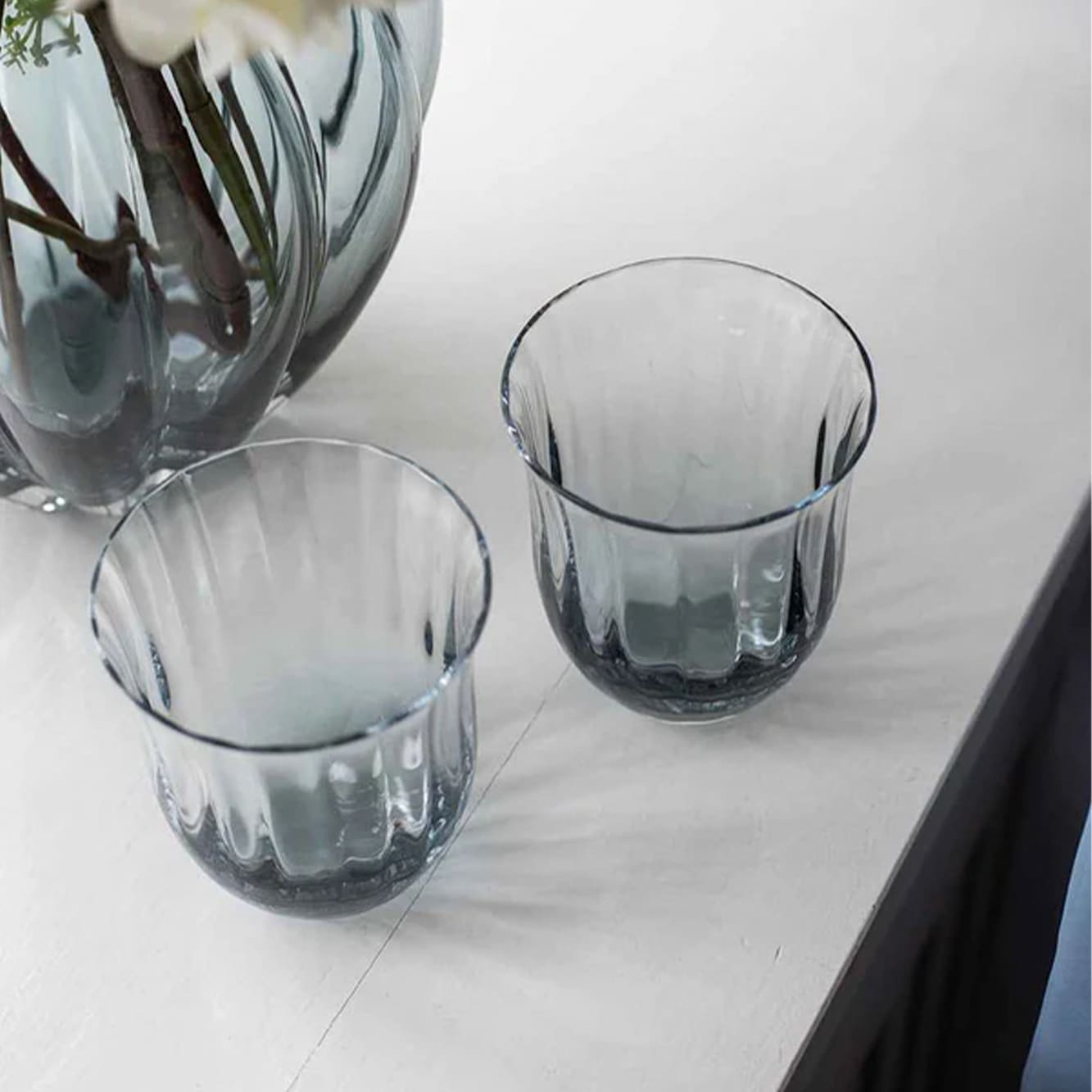 Lina Drikke Glas - Petrol blue
