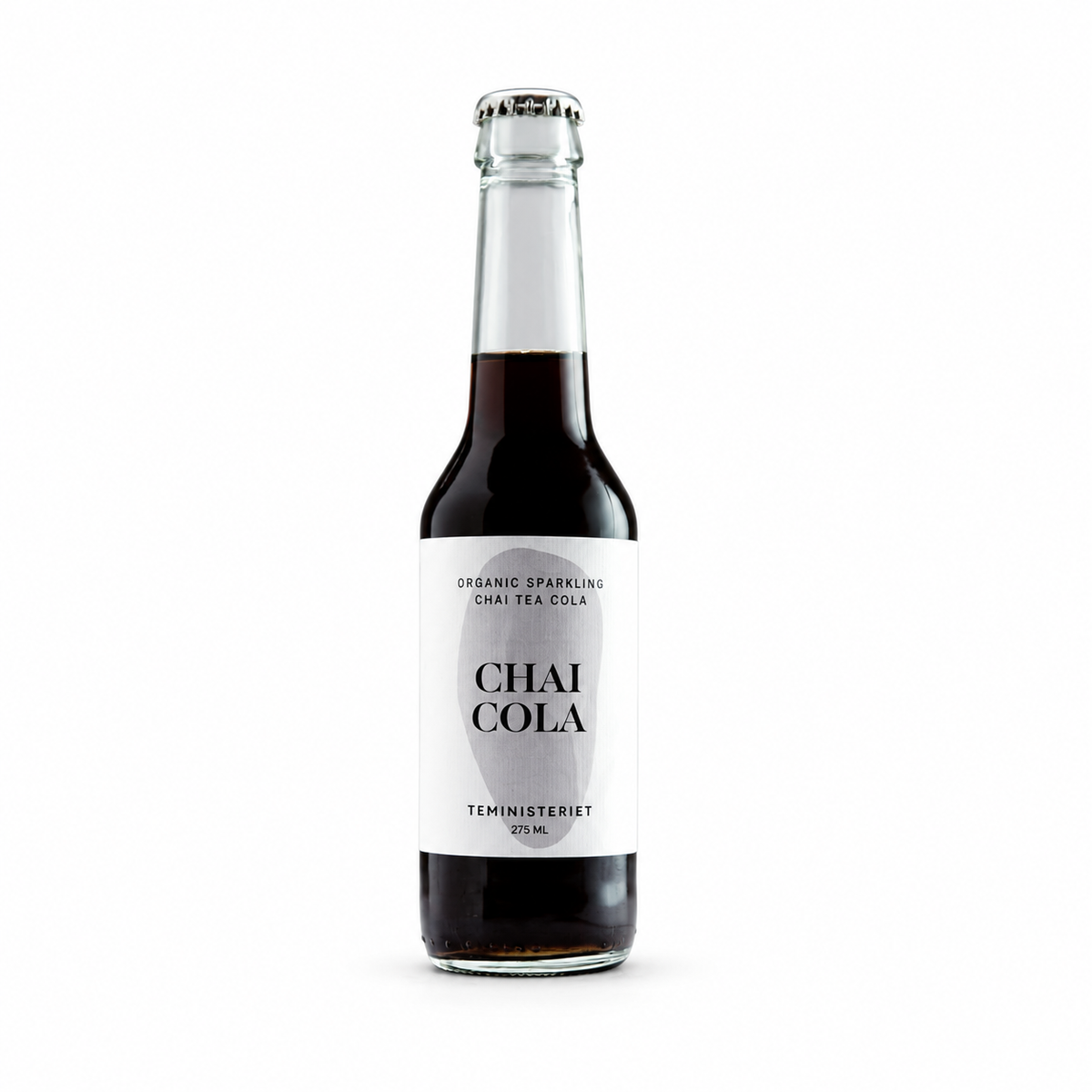 Teministeriet Chai Cola – økologisk Sparkling Tea, 275 ml – hvid baggrund