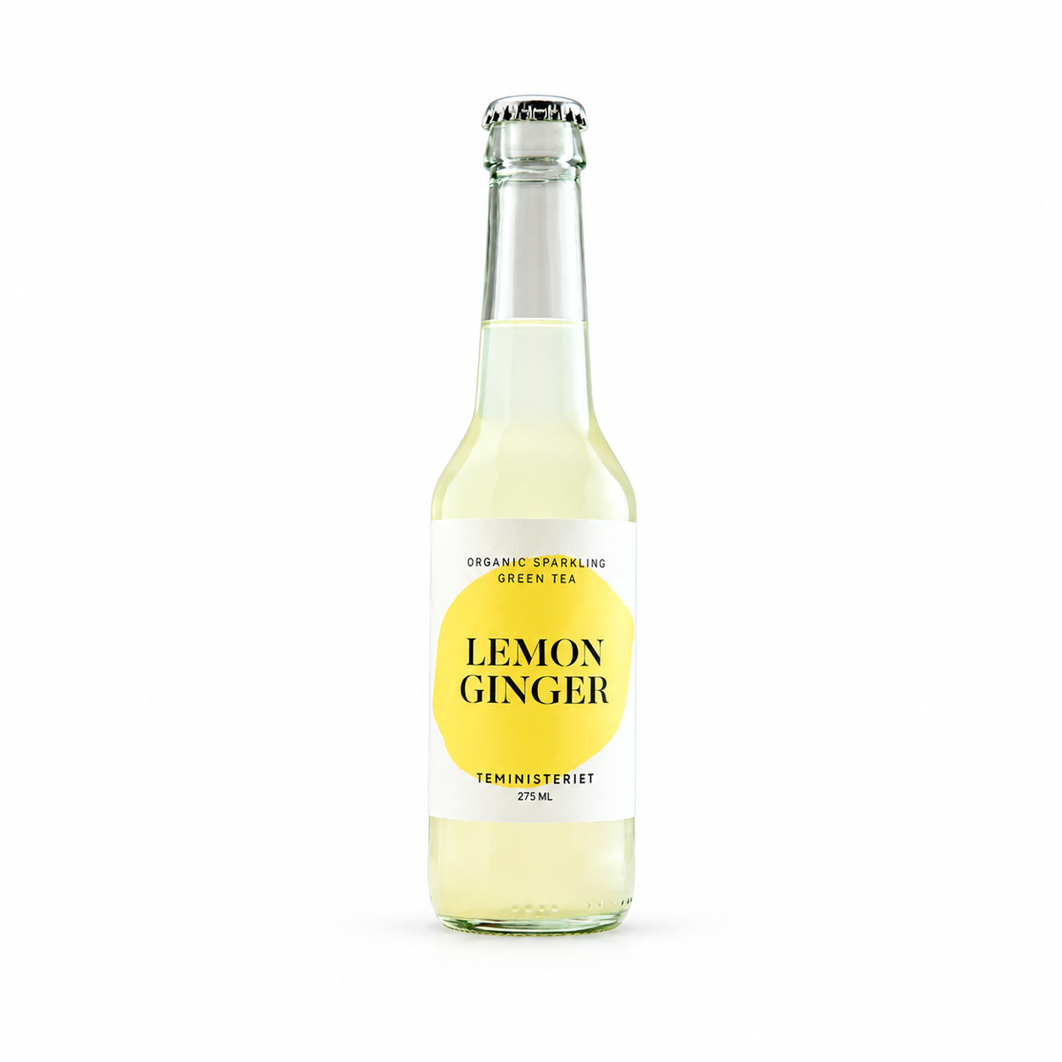 Teministeriet Lemon Ginger – økologisk Sparkling Tea, 275 ml – hvid baggrund