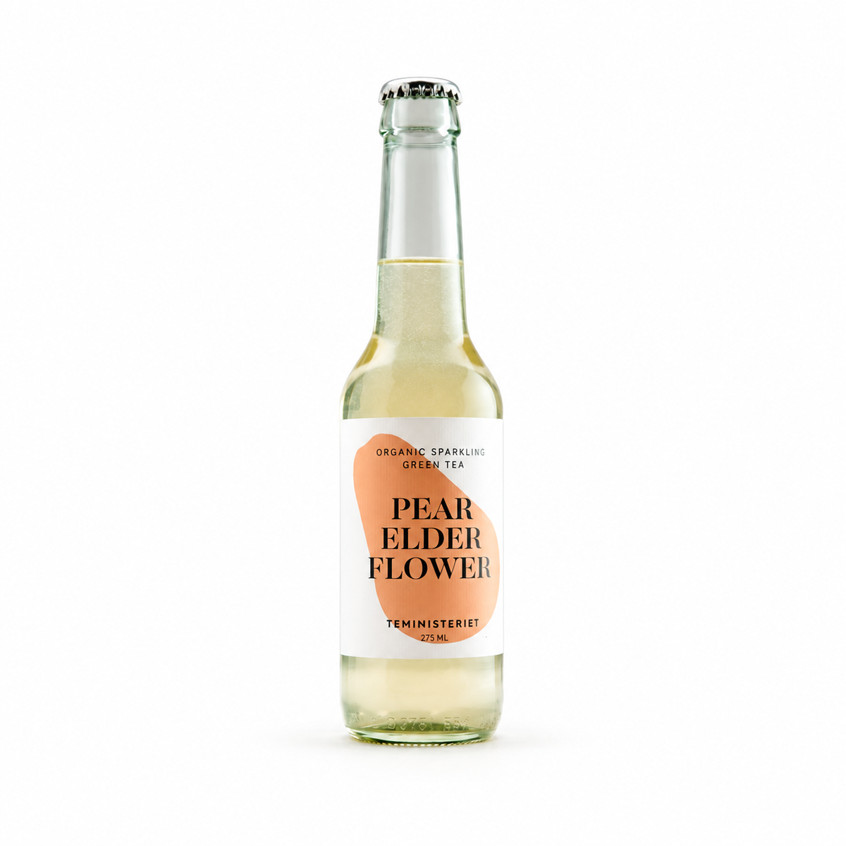 Teministeriet Pear Elderflower – økologisk Sparkling Tea, 275 ml – hvid baggrund