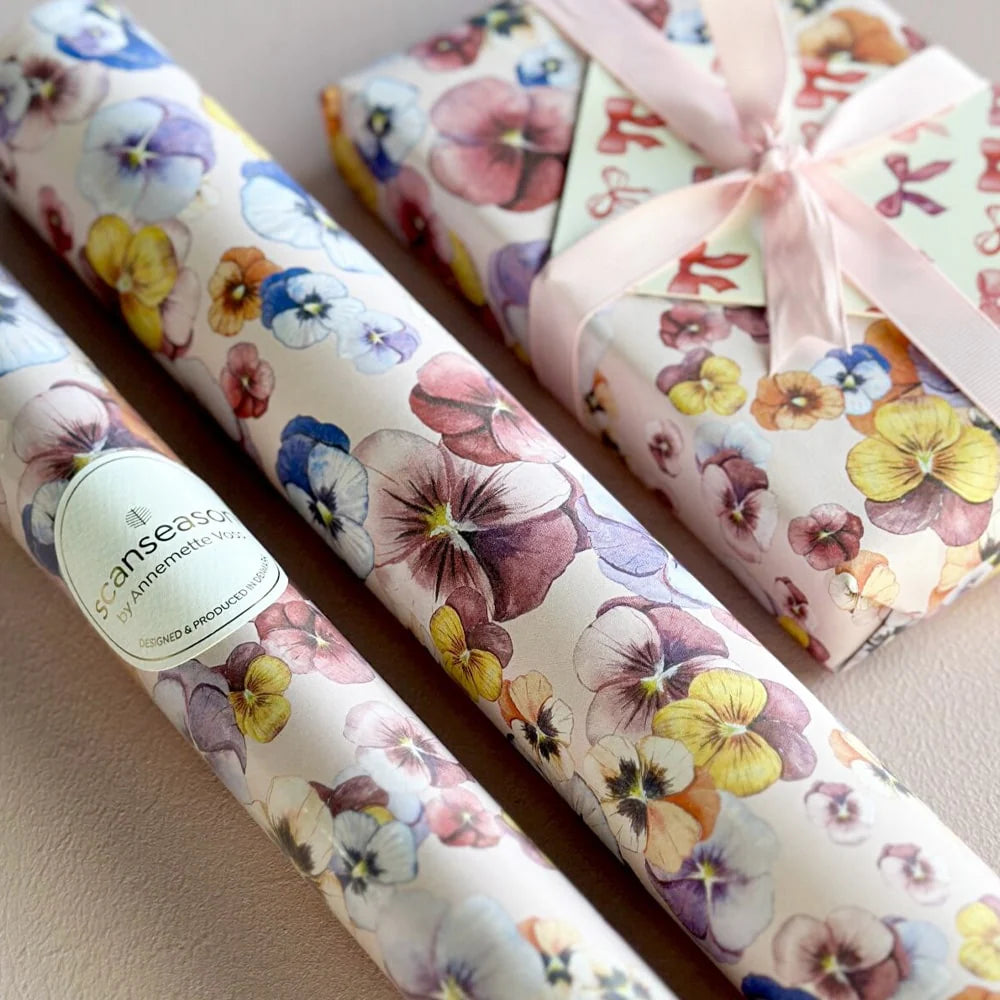 Gavepapir, 5 m, Pansy