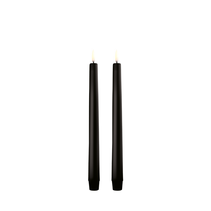 Uyuni - Taper candle, Nordic black, Smooth, 2-pack, 2,3x25,5 cm