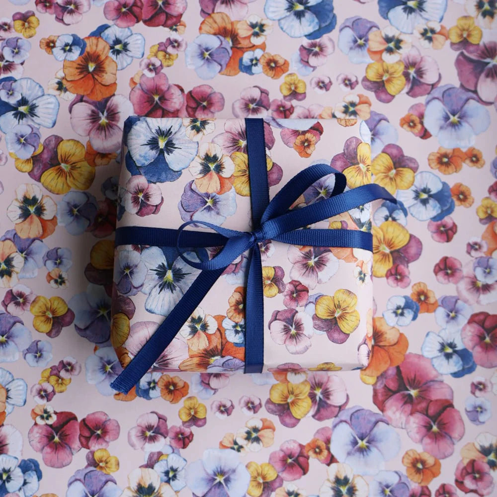 Gavepapir, 5 m, Pansy
