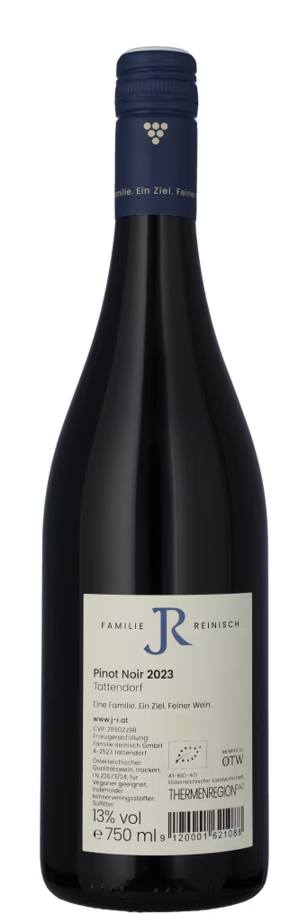 Pinot Noir Tattendorf ØKO 2023 – Familie Reinisch – 75 cl – bagside