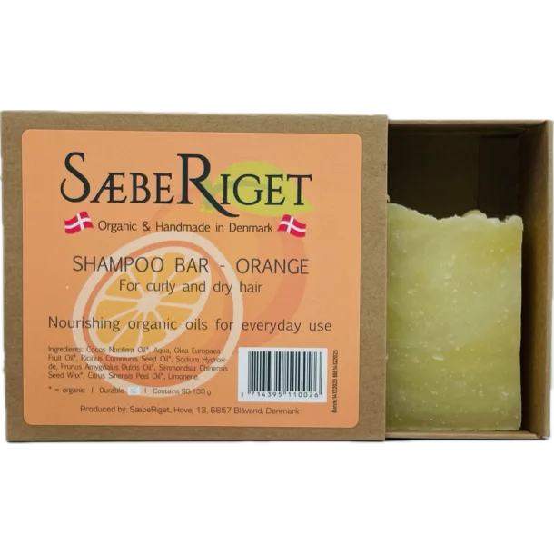 Økologisk fast shampoo bar orange - 100 gram