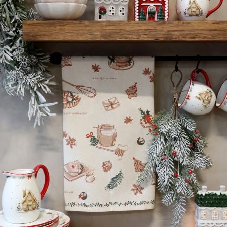 Aix Viskestykke m. julebageprint