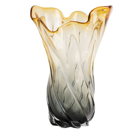 Vase art 24x19x34cm glas Amber/grey