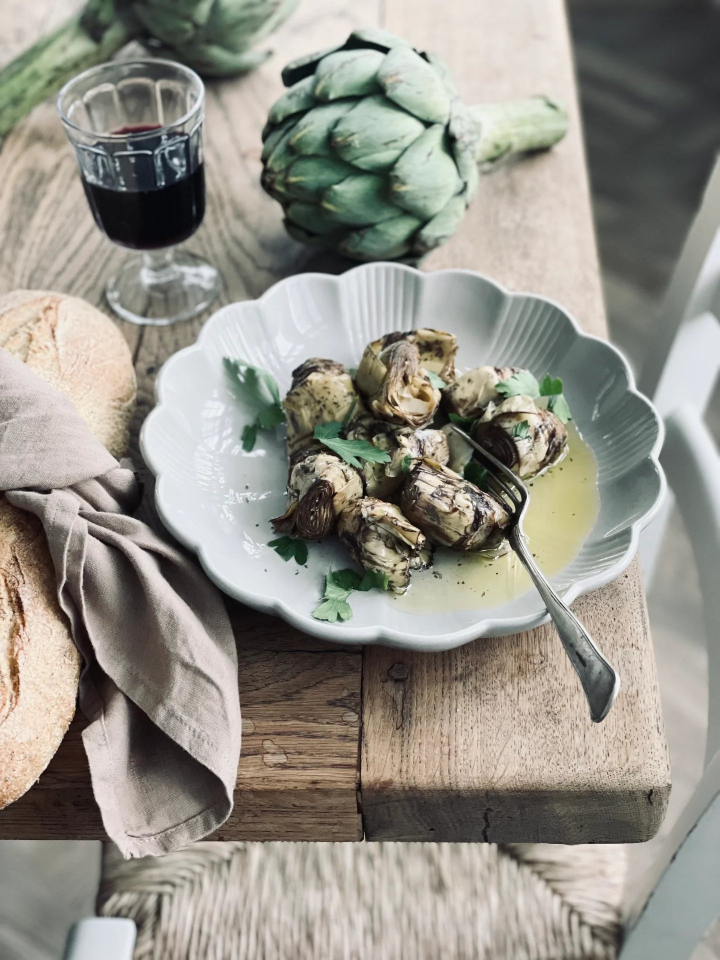 Grillede artiskokker