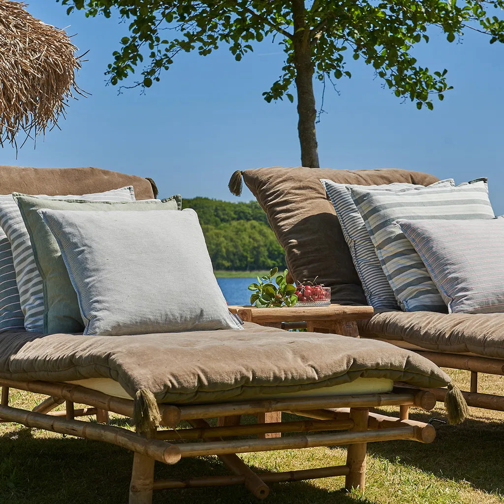 Pude m/fyld strib 50x50cm bomuld