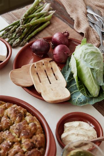 Salatbestik bred model oliventræ