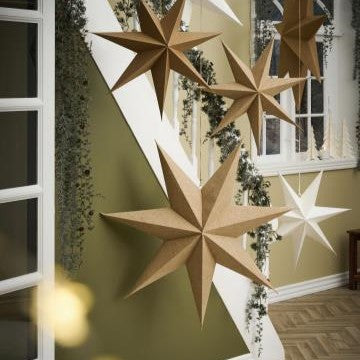 Stjerne t/ophæng 7-kantet natur Stella - 60 cm