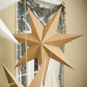 Stjerne t/ophæng 7-kantet natur Stella - 90 cm