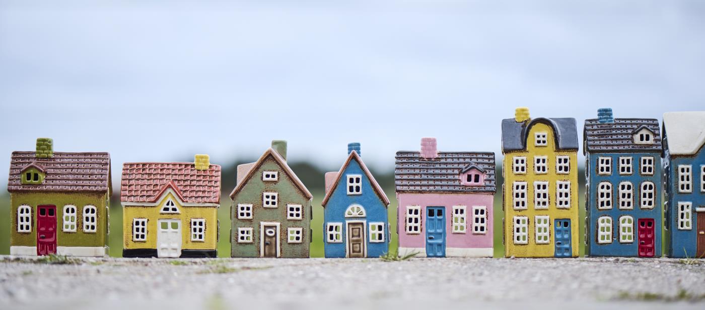 Hus t/fyrfadslys Nyhavn blå dør