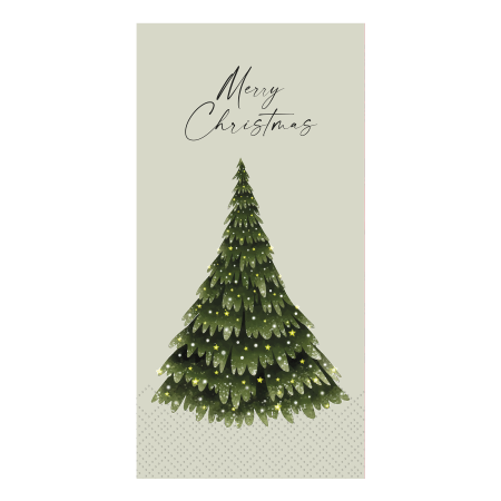 Serviet m. juletræ og Merry Christmas