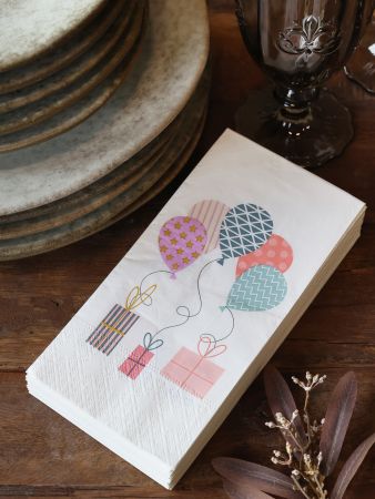 Serviet m. balloner og gaver