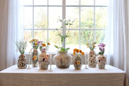 Vase m. blomstermotiv