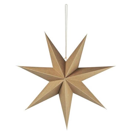 Stjerne t/ophæng 7-kantet natur Stella - 60 cm