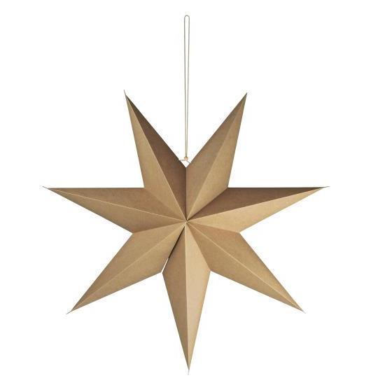 Stjerne t/ophæng 7-kantet natur Stella - 90 cm