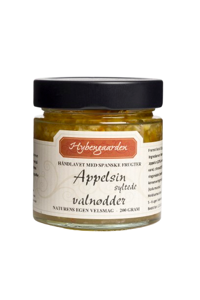 Appelsin syltede valnødder