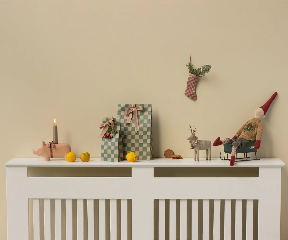 Trælysestage, Gris - Medium - Rosa