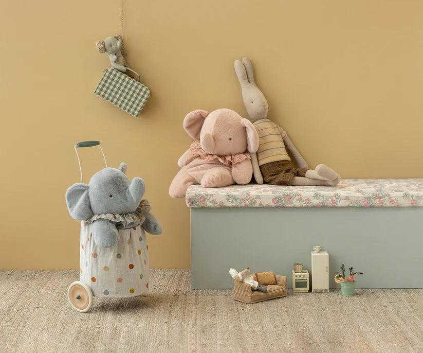 Elefant, plys, Stor - Lyserød