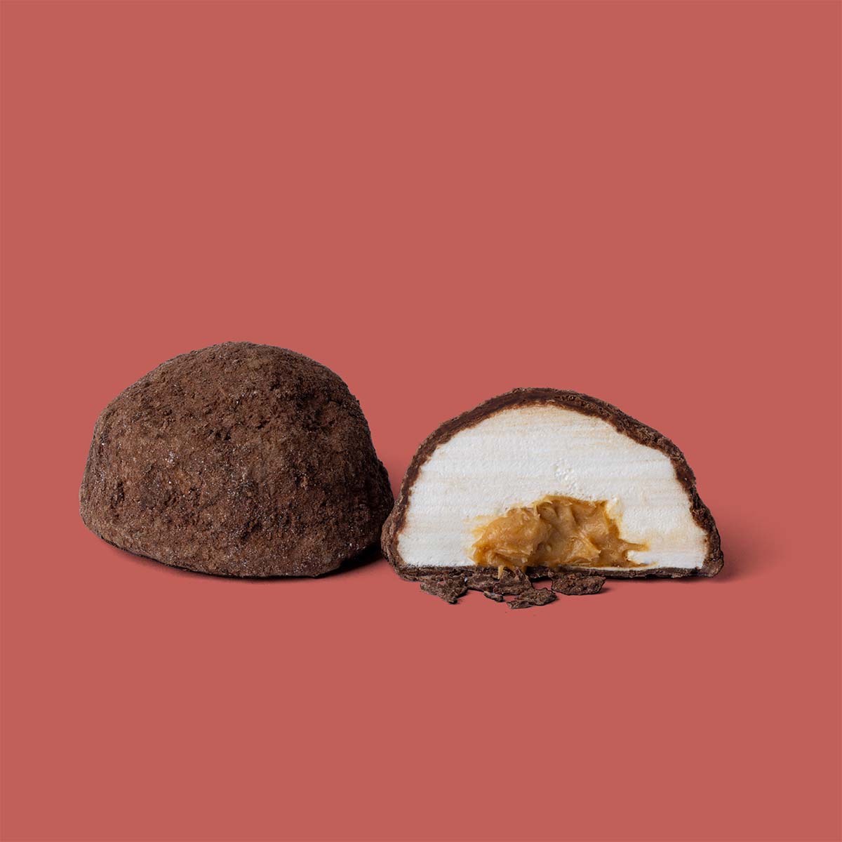 CARAMEL FILLED MALLOWS + DARK CHOC & ORANGE – 5 STK