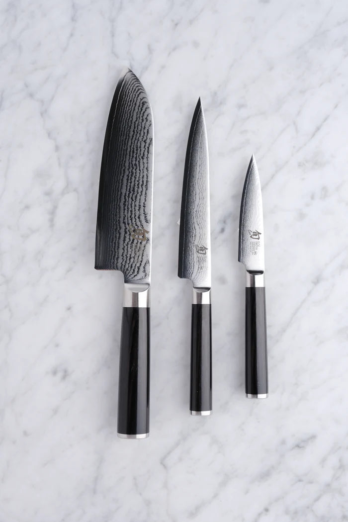 Shun Classic Knivsæt Santoku, Urtekniv og Utilitykniv