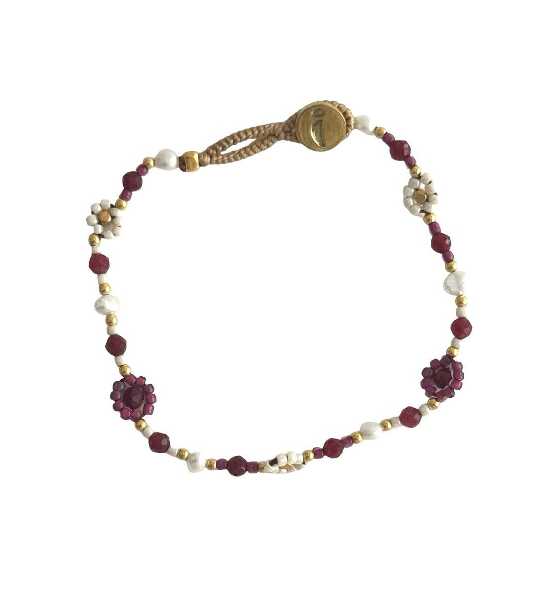Armbånd Lulu Flower - Maroon