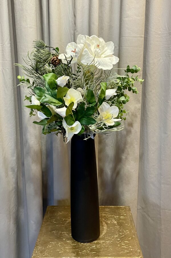 Julerose hvid h 36 cm