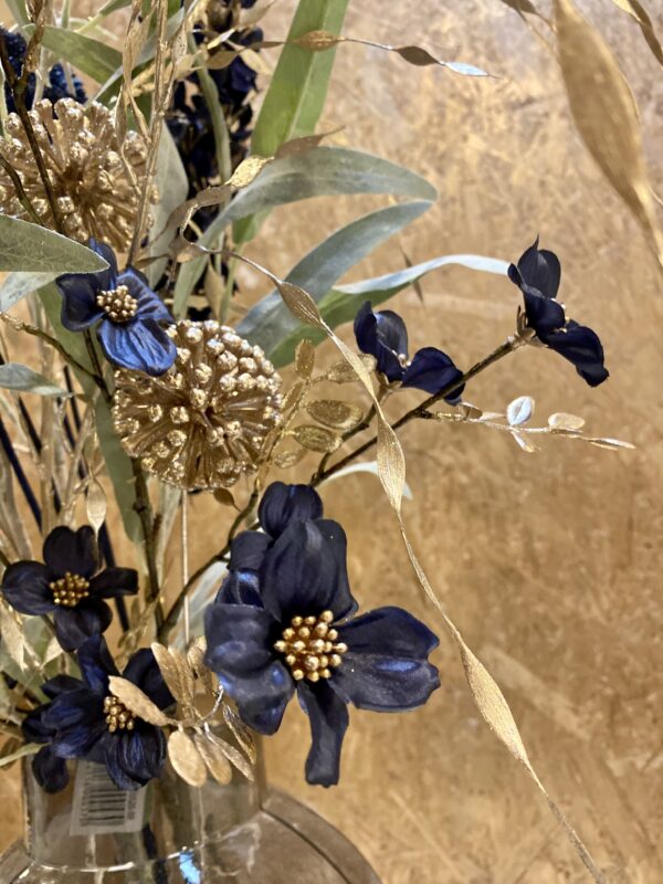 Cornus blå m/guld h 47 cm