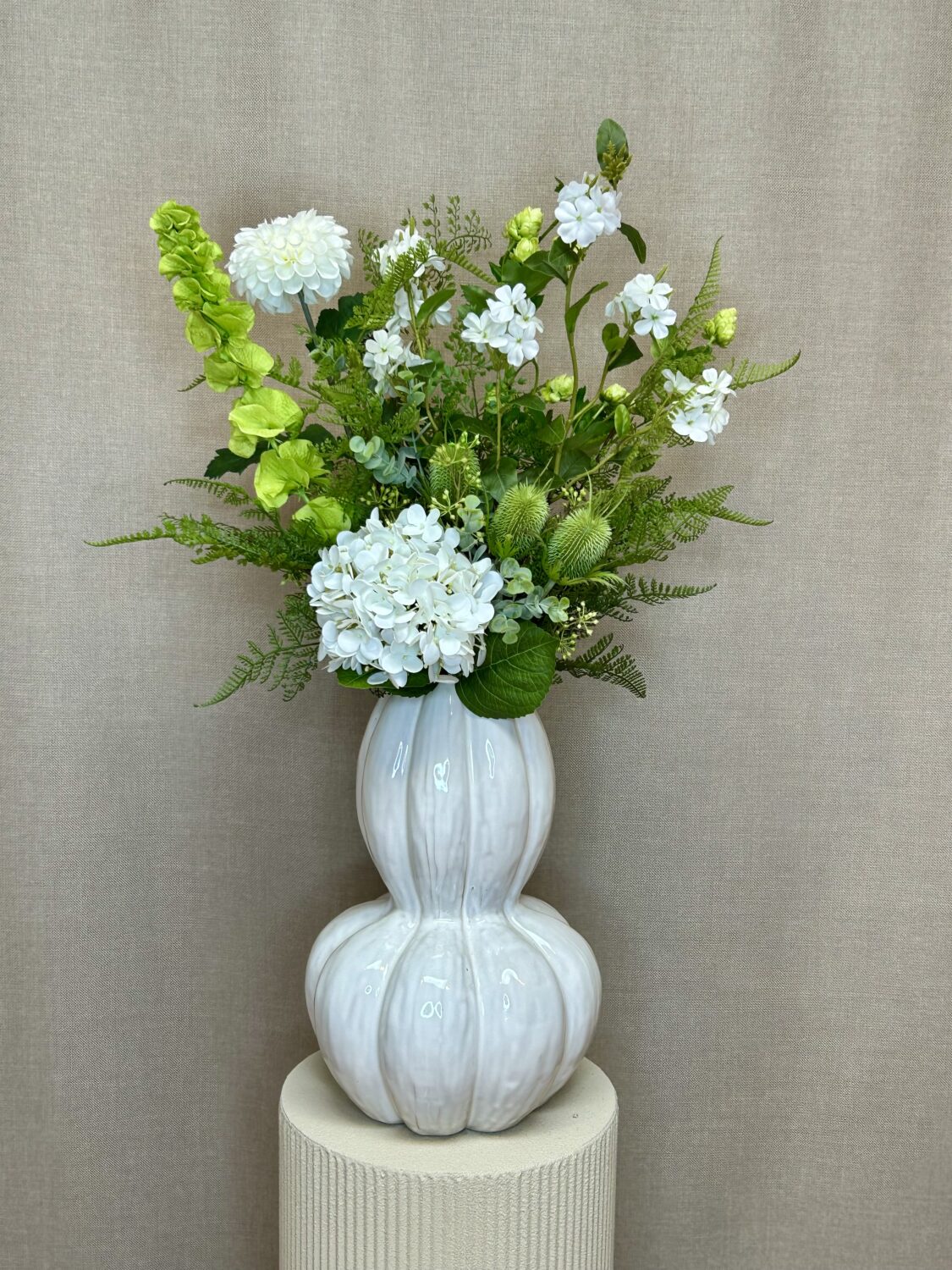 Hortensia hvid real touch h 60 cm