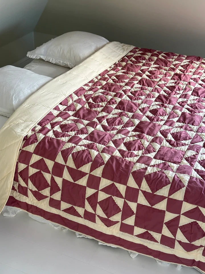 Jou patchwork plaid og sengetæppe style 8 - Red