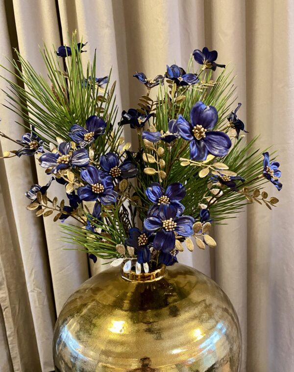 Cornus blå m/guld h 47 cm