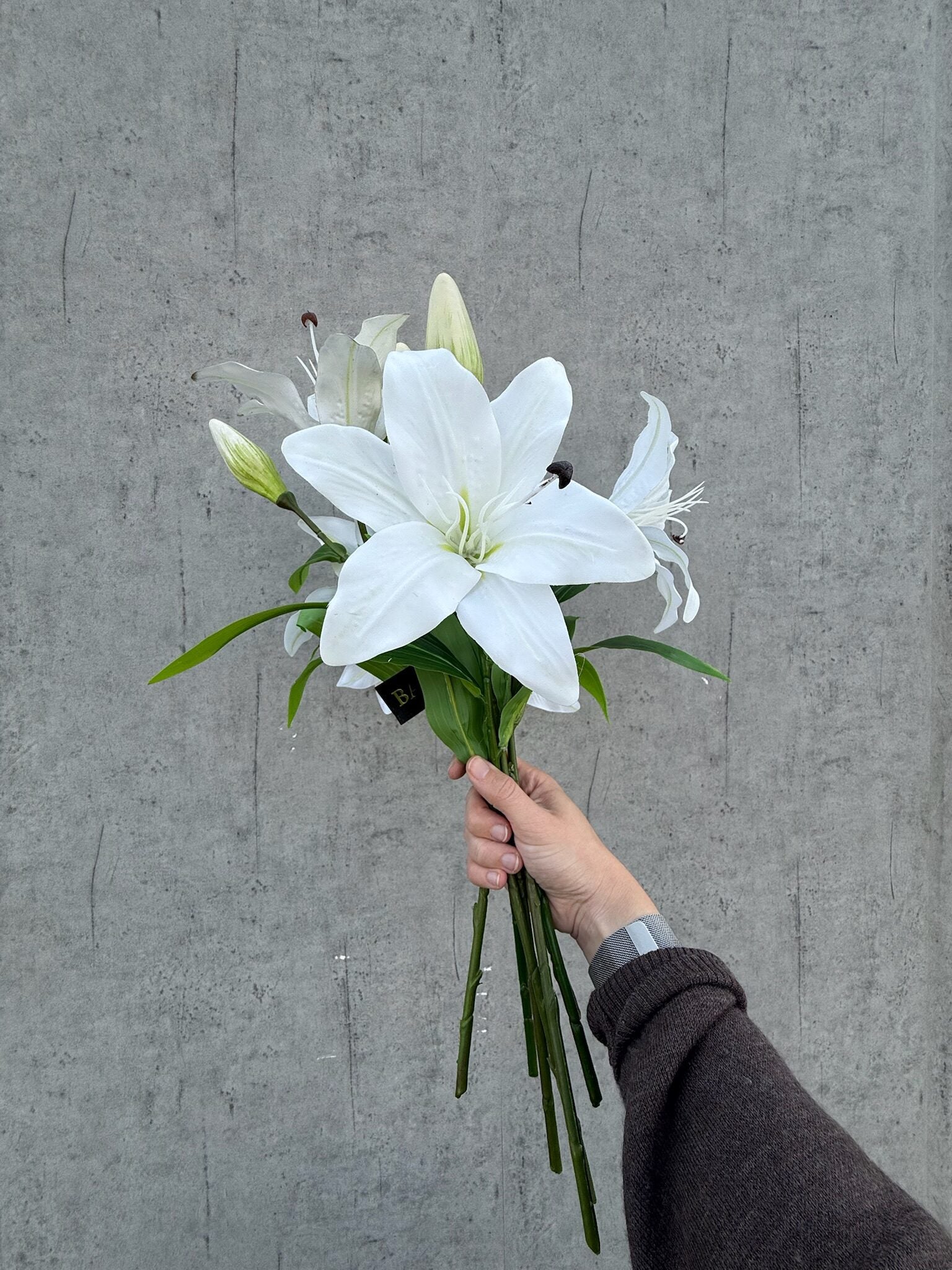 Lilje hvid real touch h 50 cm