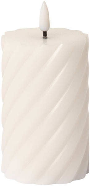 LED Bloklys, spiral, hvid, 11xø7 cm