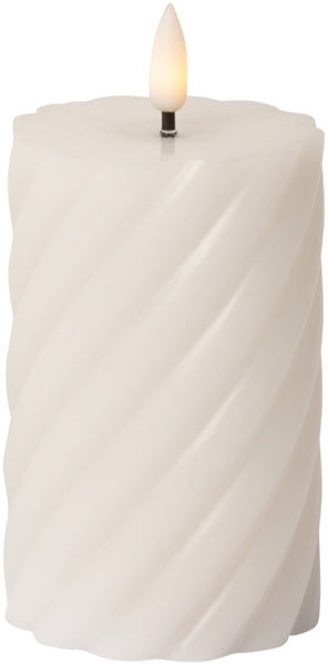 LED Bloklys, spiral, hvid, 11xø7 cm