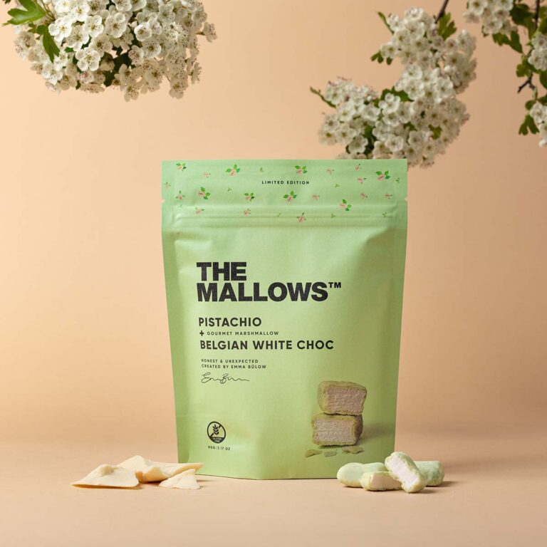 PISTACHIO & WHITE CHOC – Skumfiduser med pistacie & hvid chokolade